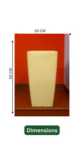 Hug A Plant | Peace Lily in Paris 30CM Rotomolded Square Plastic Pot with Inner for Home & Garden (33CM | 11.8 INCH, Square, Cream Stone Finish) – Indoor Air Purifying Plant (Premium Decorative Pot)